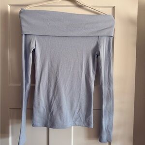 Light Blue Off-Shoulder Top